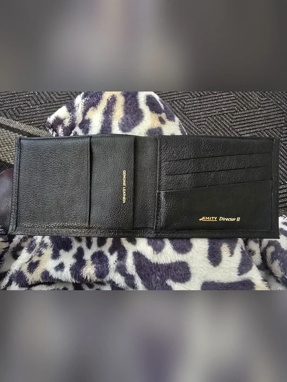 Men's Black Leather Wallet Card & Key Holder